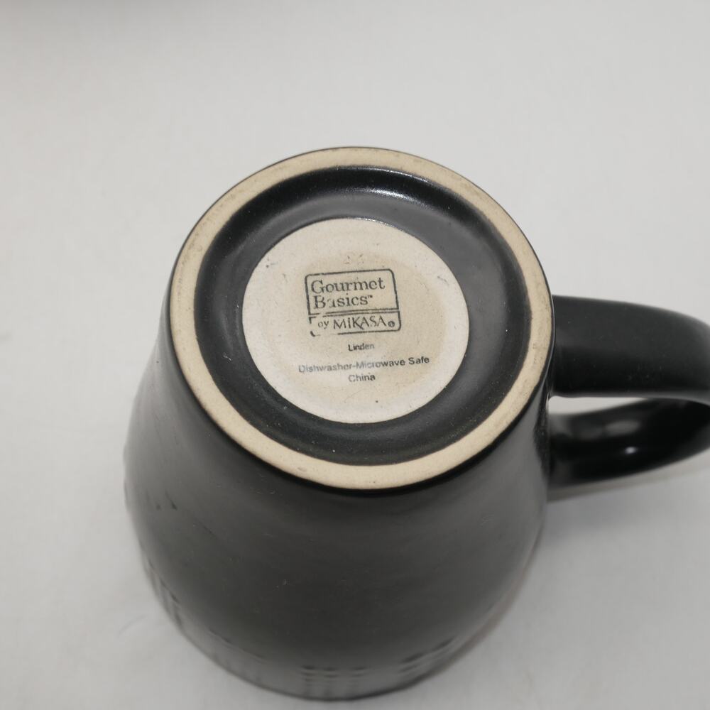 Set of 4 Mikasa Gourmet Basics  Linden Coffee Cups Mugs Mint Condition - Picture 5 of 6